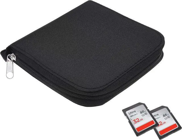 Alt view image 3 of 7 - CamKix Memory Card Case - Fits up to 88x SD, SDHC, Micro SD, Mini SD and 4X CF - Holder with 88 Slots (8 Pages) - for Storage and Travel - Microfiber Cleaning Cloth, Carabiner and Labels Included