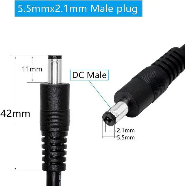 Alt view image 3 of 7 - DC Power Extension CableDC 5.5mm x 2.1mm Male to Female Power Adapter Cable3FT 18AWG Heavy Duty Cord for 12V CCTV Wireless IP Camera,LED,Car,More.-2PCS
