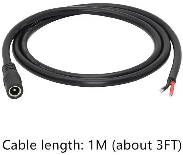 Alt view image 7 of 7 - DC Power Pigtails Cable,3FT DC 5.5MM x 2.1MM Female Plug to Bare Wire Open End Power Wire Supply Repair Cable,16 AWG Barrel Connector Pigtail for CCTV Security Camera,DVRLED Strip Light Etc-2 Pcs(F)