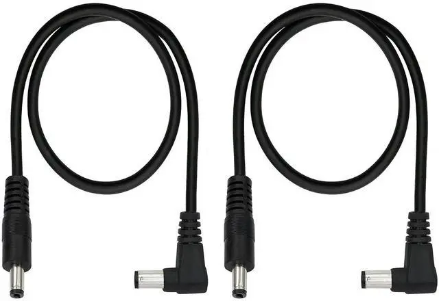 Main image of Right Angle DC to DC Male Power Cable,22AWG DC 5.5MM x 2.1MM Male to 90 Degree DC Male Plug Patch Wire Adapter Extension Cord for Strip Lihgt,CCTV,Car,Monitors,etc(2 Pcs)