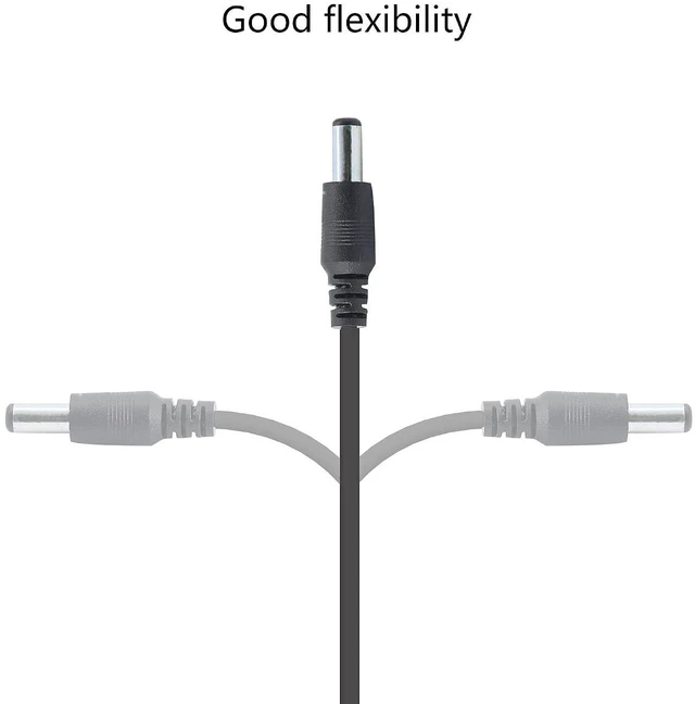 Alt view image 7 of 7 - Right Angle DC to DC Male Power Cable,22AWG DC 5.5MM x 2.1MM Male to 90 Degree DC Male Plug Patch Wire Adapter Extension Cord for Strip Lihgt,CCTV,Car,Monitors,etc(2 Pcs)
