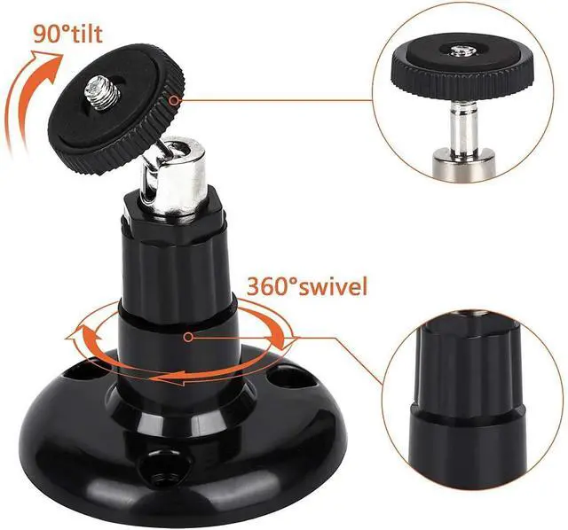 Alt view image 3 of 7 - 5 PCS Wall Mount, 360 Degree Rotatable Camera Wall Mount for Indoor/Outdoor Security Arlo Go, Arlo HD, Arlo Pro, Arlo Pro2, Adjustable Mount Bracket, Black