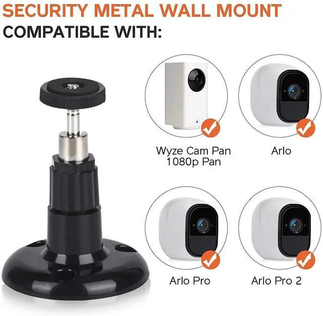 Alt view image 7 of 7 - 5 PCS Wall Mount, 360 Degree Rotatable Camera Wall Mount for Indoor/Outdoor Security Arlo Go, Arlo HD, Arlo Pro, Arlo Pro2, Adjustable Mount Bracket, Black