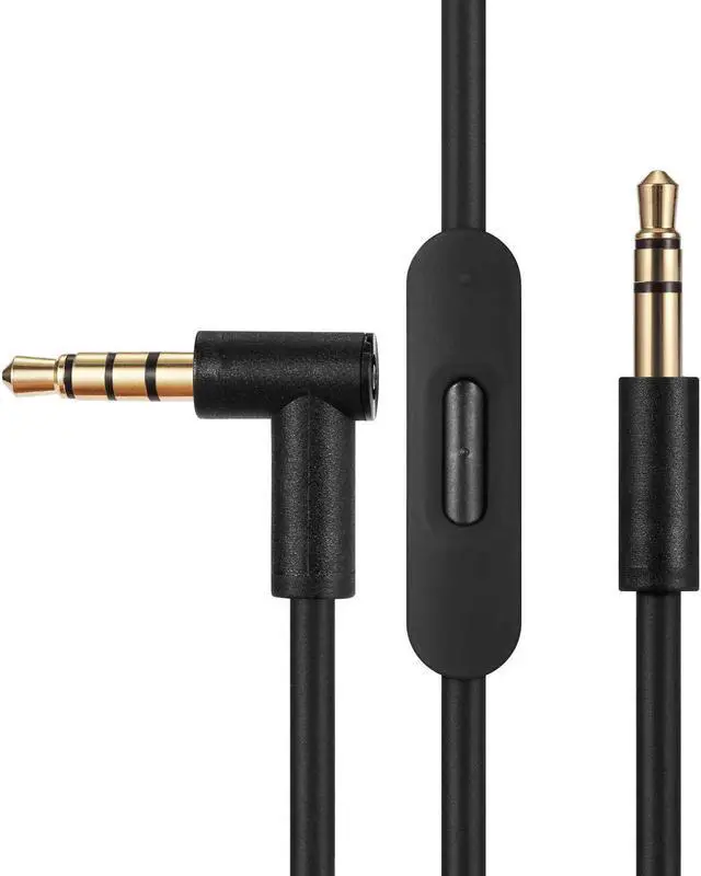 Main image of Replacement Audio Cable Cord Wire Compatible with Beats Headphones Studio Solo Pro Detox Mixr Executive Pill with in Line Mic and Control (Black)