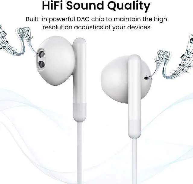 Alt view image 7 of 7 - USB C Headphones for iPhone 17 16 15 Pro Max Plus iPad Pro USB C Earphones with Microphone Volume Control USB C Wired Earbuds USB Type C Earphone for Google Pixel 8  S25 S24 S23 S22 S21 S20 A55