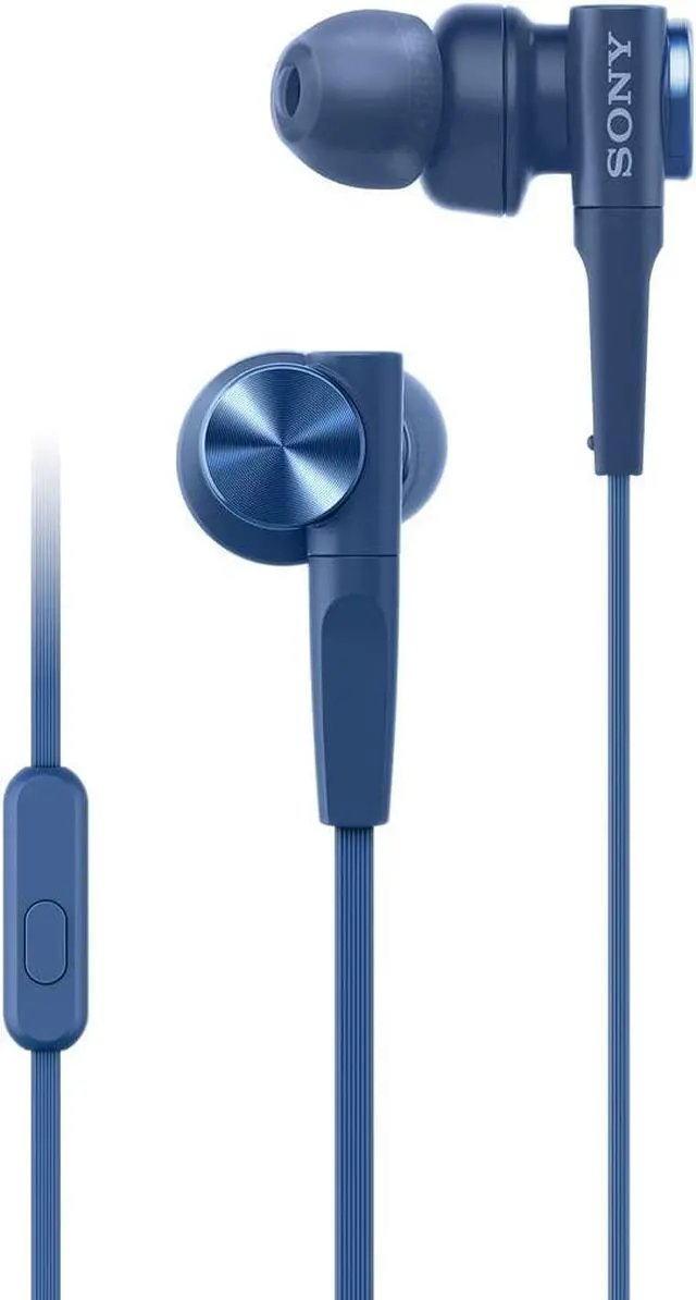 Alt view image 5 of 11 - Sony MDR-XB55AP EXTRA BASS In-ear Headphones With Microphone - Stereo - Mini-phone (3.5mm) - Wired - 16 Ohm - 4 Hz - 24 kHz - Earbud - Binaural - In-ear - 3.94 ft Cable - Blue