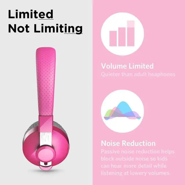 Alt view image 4 of 7 - Untangled Pro On-Ear Wireless Kids Headphones for School, Microphone, Volume Limited, SharePort Technology, SoftTouch Padding, Pink
