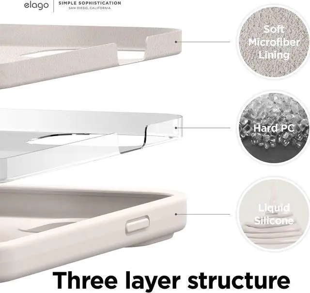 Alt view image 2 of 7 - Compatible with iPhone 13 Pro Max Case, Liquid Silicone Case, Full Body Screen Camera Protective Cover, Shockproof, Slim Phone Case, Anti-Scratch Soft Microfiber Lining, 6.7 inch (Stone)