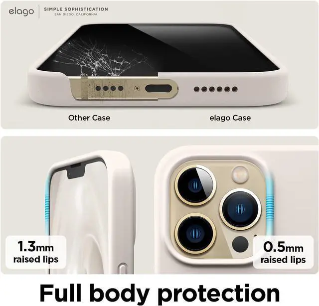 Alt view image 5 of 7 - Compatible with iPhone 13 Pro Max Case, Liquid Silicone Case, Full Body Screen Camera Protective Cover, Shockproof, Slim Phone Case, Anti-Scratch Soft Microfiber Lining, 6.7 inch (Stone)