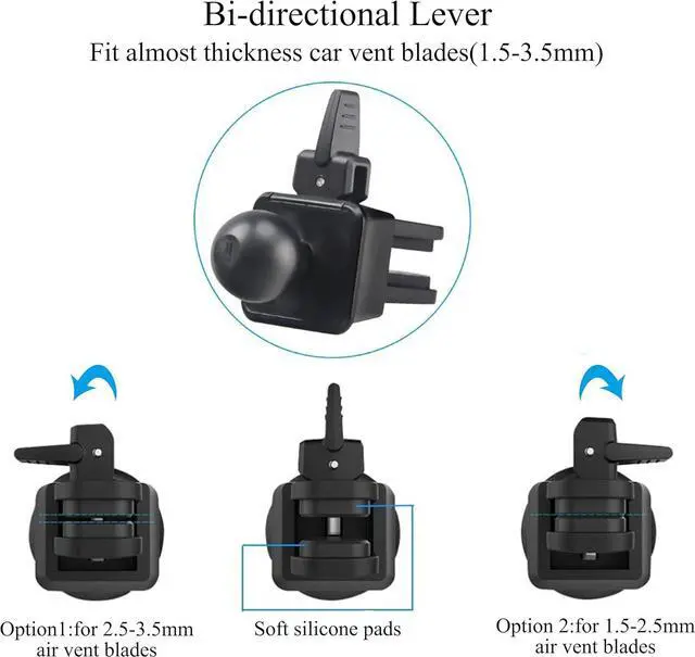 Alt view image 5 of 7 - Car Phone Mount Air Vent Cellphone Holder Cradle 2Pack Universal for iPhone 15/14/13/12/11/11 Pro/11 Pro Max/X Xs XR Xs Max and More Smartphones Black