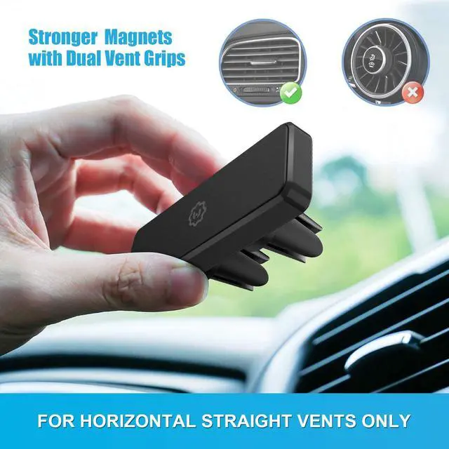 Alt view image 2 of 7 - WixGear Magnetic Mount, Universal Air Vent Magnetic Phone Holder for Car, for Cell Phones and Mini Tablets,with Double Prongs and Extra Strong with 8 Magnets for Big Phones!