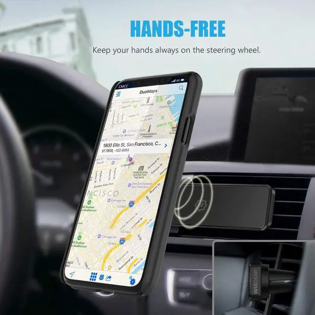Alt view image 3 of 7 - WixGear Magnetic Mount, Universal Air Vent Magnetic Phone Holder for Car, for Cell Phones and Mini Tablets,with Double Prongs and Extra Strong with 8 Magnets for Big Phones!
