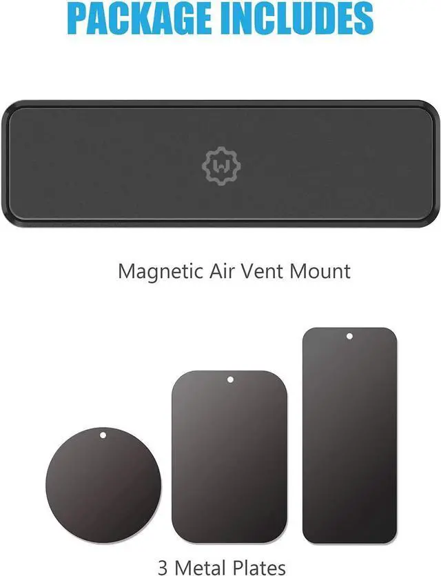 Alt view image 7 of 7 - WixGear Magnetic Mount, Universal Air Vent Magnetic Phone Holder for Car, for Cell Phones and Mini Tablets,with Double Prongs and Extra Strong with 8 Magnets for Big Phones!