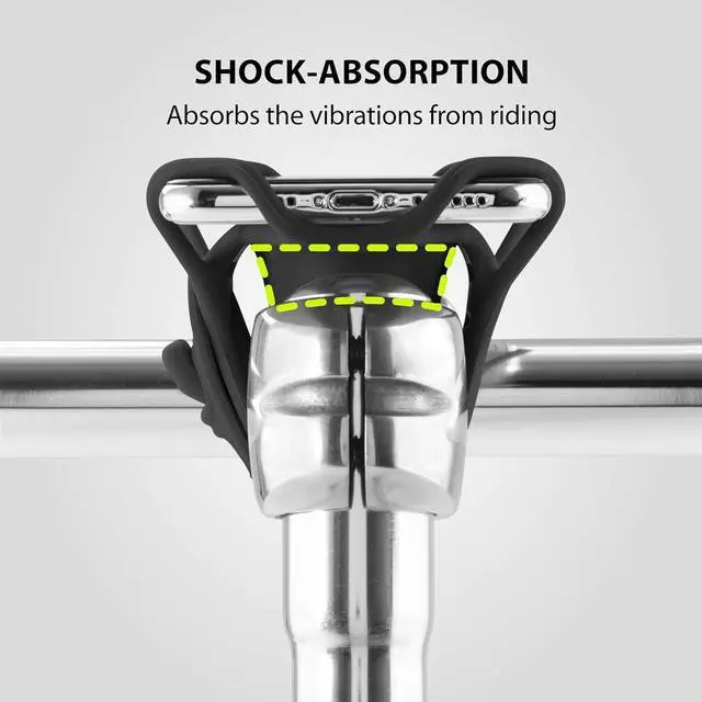 Alt view image 5 of 7 - Bone Bike Tie Pro 4 Bike Phone Mount Bicycle Phone Holder for Stem Mounting 4.7"-7.2" Cell Phones, Ultra Light Phone Mount for Bike Motorcycle, Designed for Road Bicycle Accessories - Black