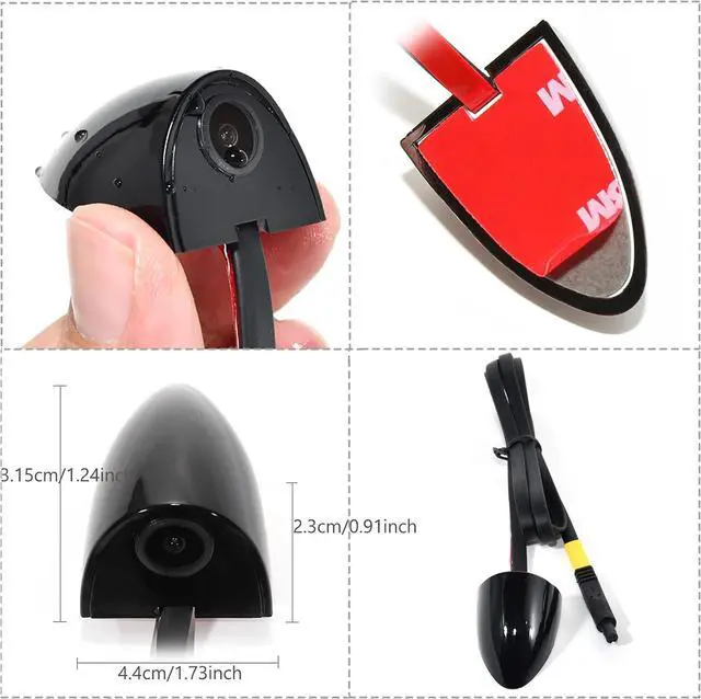 Alt view image 3 of 6 - Side View Camera, EWAY Car Door Tape Mounting Blind Spot Side View Camera for Trailers Pickup SUVs RVs, DC 12V (Pack of 2), Tape Mounting, Mirror/Non-Mirror for Upside Down Flip Image - Black