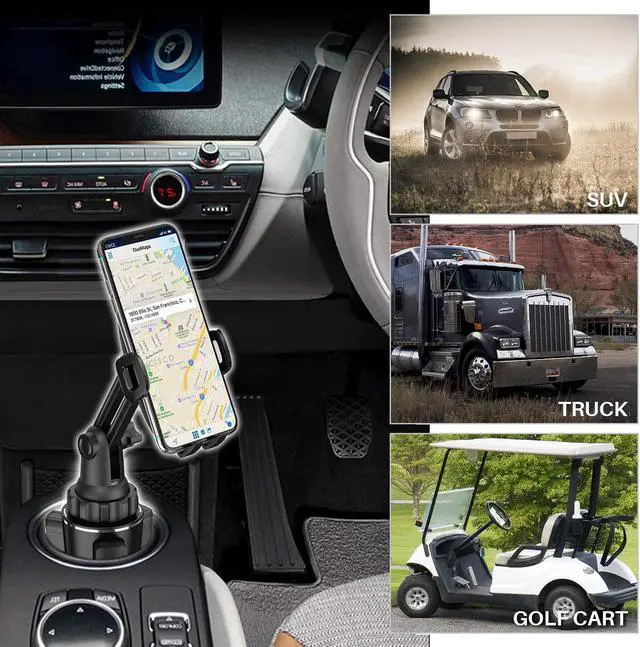 Alt view image 3 of 7 - Cup Holder Phone Mount Adjustable Long Neck Cellphone Holder for Car Upgraded Version Cup Phone Holder for Car with Expandable Side Arms Compatible with iPhone  Google & All Phones