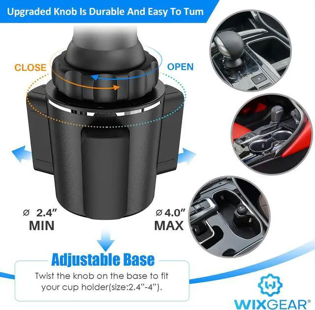 Alt view image 5 of 7 - Cup Holder Phone Mount Adjustable Long Neck Cellphone Holder for Car Upgraded Version Cup Phone Holder for Car with Expandable Side Arms Compatible with iPhone  Google & All Phones