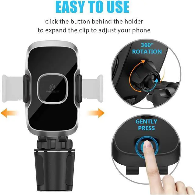 Alt view image 6 of 7 - Cup Holder Phone Mount Adjustable Long Neck Cellphone Holder for Car Upgraded Version Cup Phone Holder for Car with Expandable Side Arms Compatible with iPhone  Google & All Phones