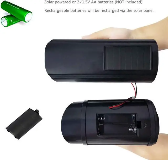 Alt view image 5 of 7 - Solar Powered Bullet Dummy Fake Surveillance Camera Security CCTV Dome Camera with LED Flashing Light for Outdoor/Indoor,Home/Business