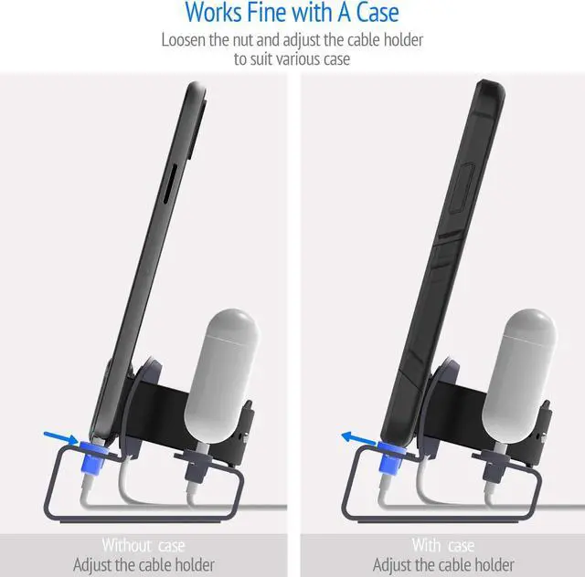 Alt view image 6 of 7 - Sincetop 3 in 1 Charging Stand for Apple Watch Series 8/7/SE/6/5/4/3/2/1 iPhone Airpods, Aluminum Charging Station for Apple Devices Watch Charger Dock Support iWatch NightStand Mode-Gray