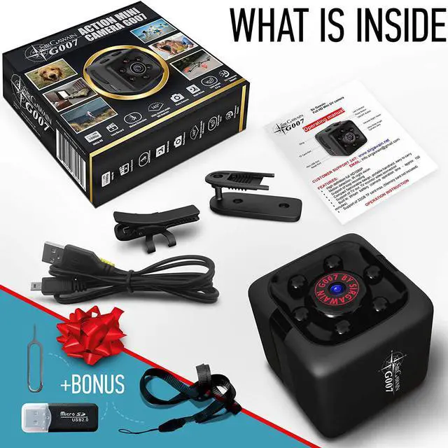 Alt view image 3 of 7 - Mini Spy Camera 1080P Hidden Camera - Portable Small HD Nanny Cam with Night Vision and Motion Detection - Indoor Covert Security Camera for Home and Office - Hidden Spy Cam - Built-in Battery