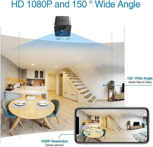 Alt view image 5 of 6 - Bluetooth WiFi Mini Spy Camera,  Wireless HD 1080P Portable Small Hidden Cameras Nanny Cam with Motion Detection, Night Vision & Bluetooth Speaker, IP Surveillance Security Camera Indoor/Outdoor