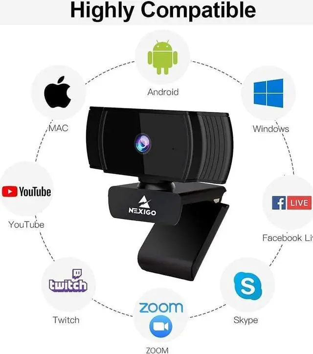 Alt view image 5 of 7 - NexiGo N930AF Webcam with Microphone for Desktop, Autofocus, Webcam for Laptop, Computer Camera, 1080p HD USB Web Camera, Compatible with Zoom/Switch 2/Teams/Webex