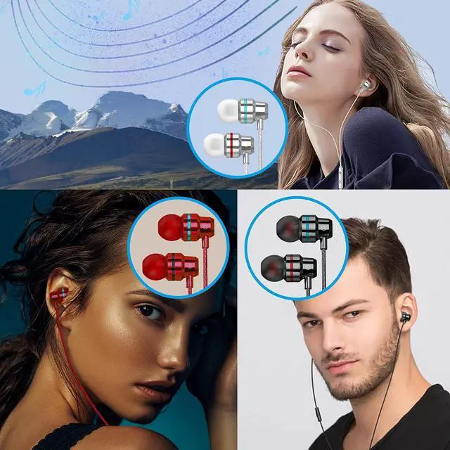 Alt view image 7 of 7 - 3 Pack Wired Earbuds, Wired in-Ear Headphones with Microphone and Volume Control, Noise Isolation, Pure Sound, Lightweight 3.5mm Earbuds Compatible with Samsung, Tablets, Laptops, MP3 and etc.