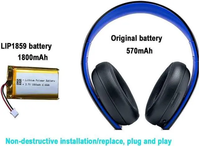 Alt view image 5 of 6 - 3.7v 1800mAh Battery Lip1859 for Sony PS3 Controller Battery Replacement, fits CECHZC2E CECHZC2U Controller and Playstation Gold Wireless Headset Battery Replacement