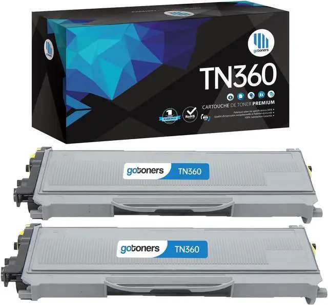 Main image of Gotoners 2PK Compatible Replacement Toner Cartridge TN-360 for Brother HL-2140 DCP-7030 MFC-7840 MFC-7440 MFC-7840W DCP-7045 MFC-7840N HL-2170 MFC-7345 MFC-7440N HL-2150N HL-2170W HL-2150