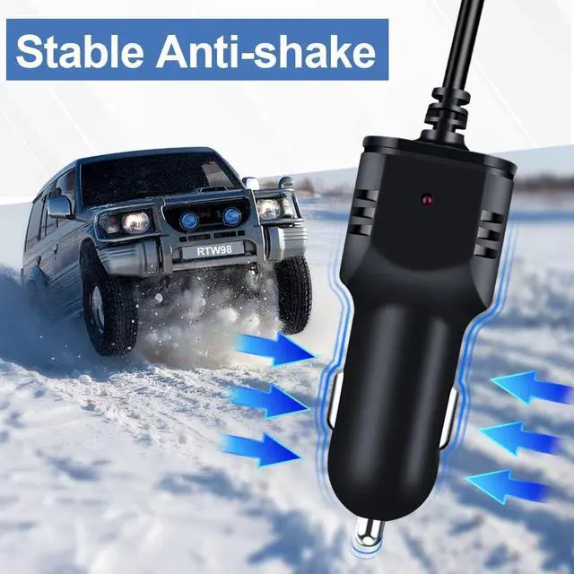 Alt view image 7 of 7 - Dash Camera Car Charger, Mini USB and Micro USB Interfaces, Driving Recorders Power Cord Universal Car Adapter Power Cord 3.5m/11.5ft 12V/24V to DC5V 2A(I Interface)