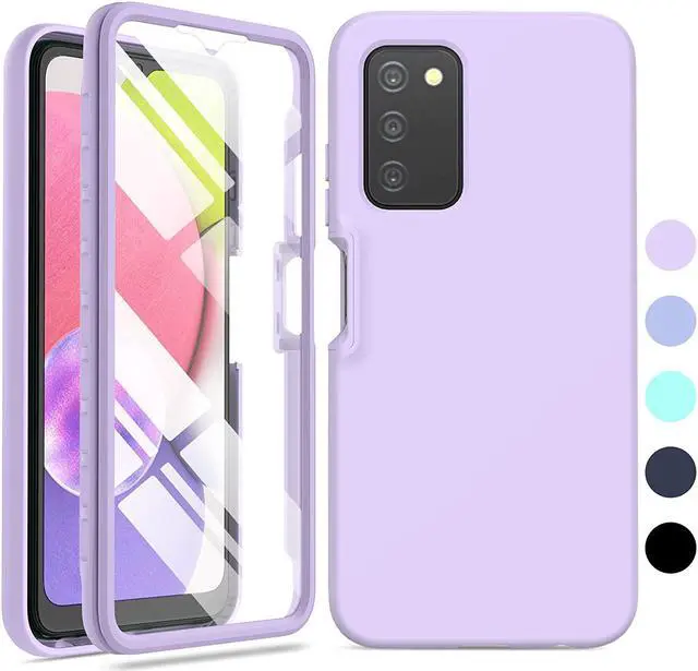 Main image of for Samsung Galaxy A03s Phone Case: Shockproof Silicone Slim Covers Hybrid Pretty Protective Cell Cases - Durable TPU Dual Layer Drop-Proof Girl&Boy Cute Cover (Lavender Purple)