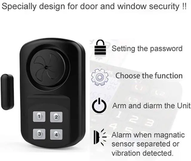Alt view image 7 of 7 - Pool Gate Alarm Outdoor with Remote, 140Db Waterproof Ip67, 2 Pack