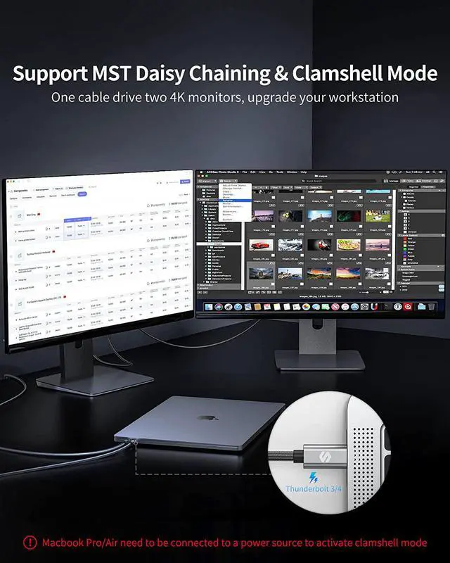 Alt view image 2 of 7 - USB C to Displayport 1.4 Cable [8K 60Hz 4K/2K 240Hz] Thunderbolt 4/3 to DisplayPort 6.6FT Braided Type C to DP 32Gbps HDCP G-Sync Compatible for iPhone 16/15 MacBook Pro/Air Odyssey G8/G9