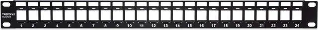 Alt view image 6 of 7 - TRENDnet 24-Port Blank Keystone 1U Patch Panel, 1U 19" Metal Rackmount Housing, Recommended With TC-K25C6 & TC-K50C6 Cat6 Keystone Jacks (Sold Separately), Black, TC-KP24