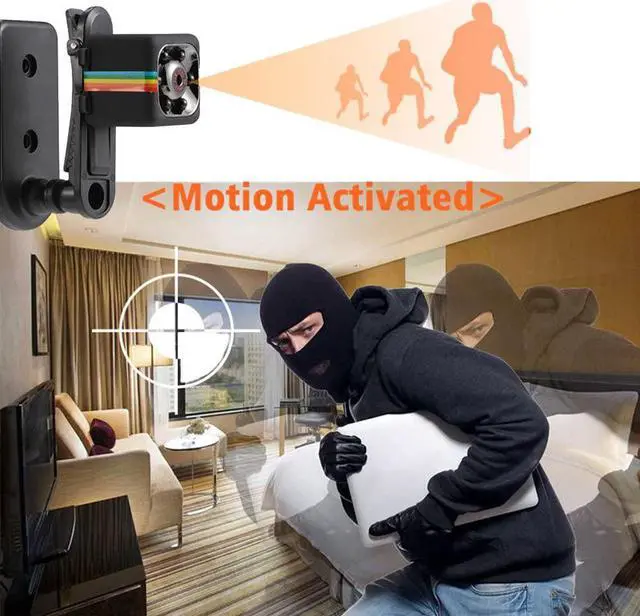 Alt view image 2 of 7 - Cainda Mini Spy Camera Full HD 1080P with Night Vision and Motion Detection, Super Video Recorder Sports Camera, Small Camcorder, Mini Security Camera for Car Home and Office Surveillance SQ11