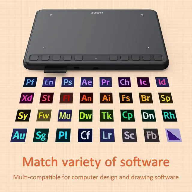 Alt view image 7 of 7 - UGEE S640 Graphics Drawing Tablet, Digital Draw Art Pad with Pen Battery-Free Stylus Tilt Function 8192 Levels Pressure Sensitivity 10 Express Keys for Mac, Windows PC and Android