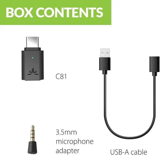 Alt view image 7 of 7 - Avantree C81 USB-C Bluetooth Audio Adapter for PS5 - Connect Headphones Wirelessly with aptX Low Latency Support and Included Mini Mic
