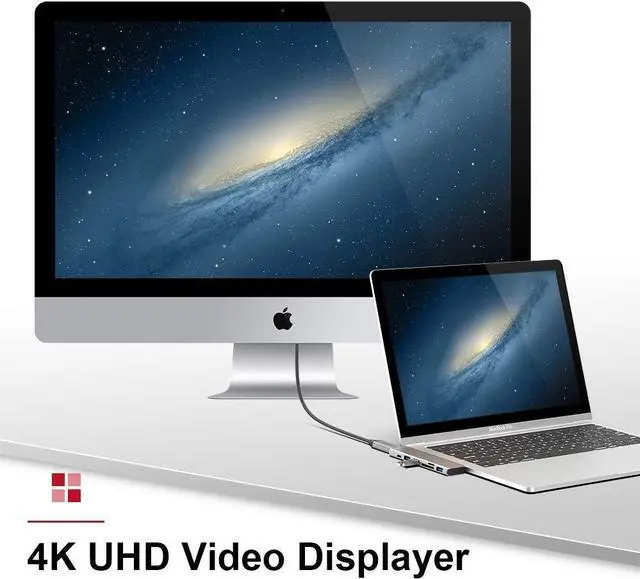 Alt view image 5 of 7 - UPGROW USB C Hub for MacBook,7 in 2 Type C Hub Adapter, MacBook Pro & MacBook Air Accessories with 3 USB 3.0 Ports, 4K HDMI Port,TF/SD Card Reader,USB-C PD Docking Compatible with Thunderbolt 3