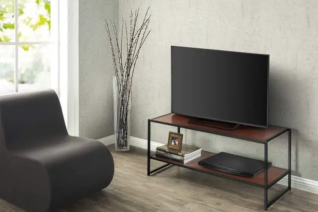 Alt view image 2 of 7 - ZINUS TV Stand with Shelf, 40 Inch, Red mahogany wood grain