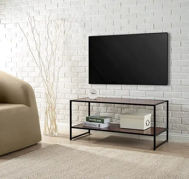 Main image of ZINUS TV Stand with Shelf, 40 Inch, Red mahogany wood grain