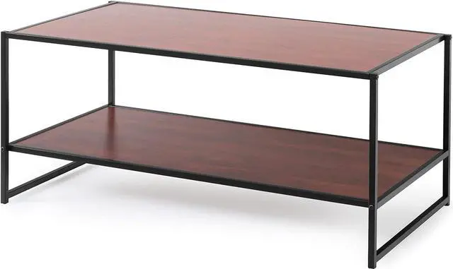 Alt view image 3 of 7 - ZINUS TV Stand with Shelf, 40 Inch, Red mahogany wood grain
