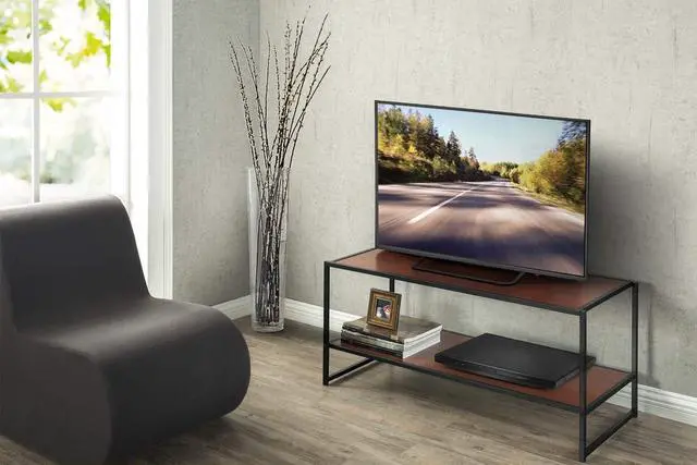 Alt view image 6 of 7 - ZINUS TV Stand with Shelf, 40 Inch, Red mahogany wood grain