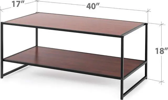 Alt view image 5 of 7 - ZINUS TV Stand with Shelf, 40 Inch, Red mahogany wood grain