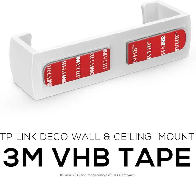 Alt view image 5 of 7 - Drill Free Deco M5 & P7 Wall & Ceiling Mount Holder for TP Link, Strong Stick On VHB Tape Bracket, No Screws & No Tools Needed, Easy to Install, White by Brainwavz
