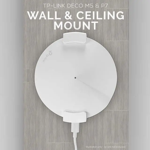 Alt view image 7 of 7 - Drill Free Deco M5 & P7 Wall & Ceiling Mount Holder for TP Link, Strong Stick On VHB Tape Bracket, No Screws & No Tools Needed, Easy to Install, White by Brainwavz