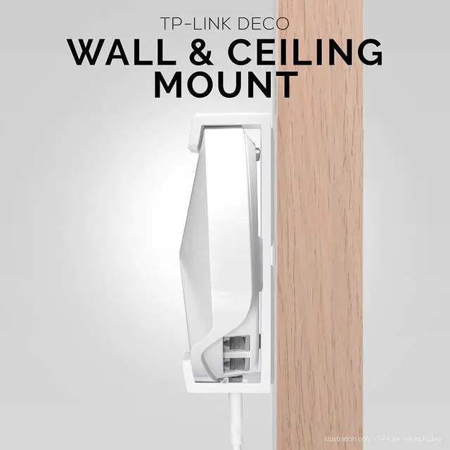 Alt view image 4 of 7 - Drill Free Deco M5 & P7 Wall & Ceiling Mount Holder for TP Link, Strong Stick On VHB Tape Bracket, No Screws & No Tools Needed, Easy to Install, White by Brainwavz
