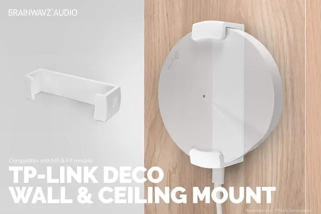 Alt view image 6 of 7 - Drill Free Deco M5 & P7 Wall & Ceiling Mount Holder for TP Link, Strong Stick On VHB Tape Bracket, No Screws & No Tools Needed, Easy to Install, White by Brainwavz