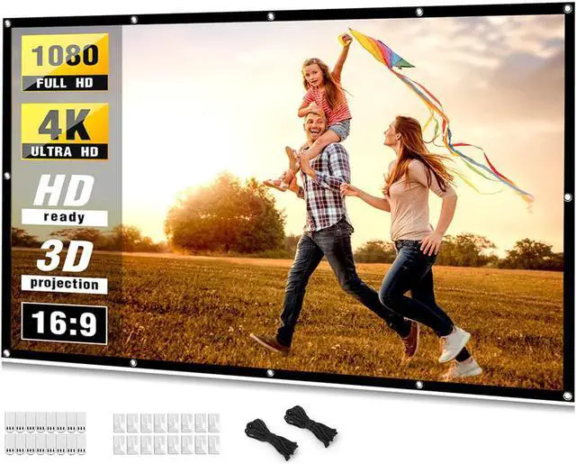 Main image of Projector Screen 100 inch, Taotique 4K Movie Projector Screen 16:9 HD Foldable and Portable Anti-Crease Indoor Outdoor Projection Double Sided Video Projector Screen for Home, Party, Office, Classroom