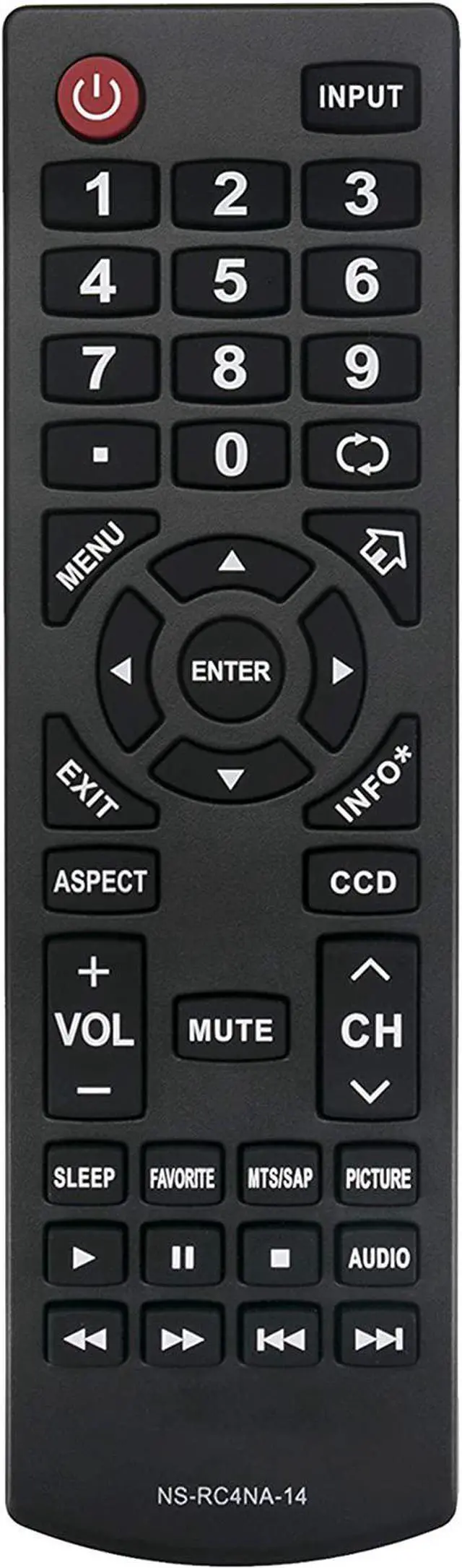 Main image of New Remote Control Compatible with Insignia TV NS-RC4NA-14 NS-22E400NA14 NS-24E200NA14 NS-24E400NA14 NS-28D310NA15 NS-28E200NA14 NS-29D310NA15 NS-29d310NA15A NS-32D200NA14 NS-32D201NA14 NS-32D310NA15